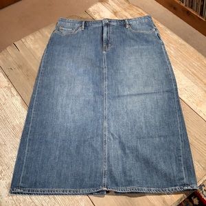 RALPH LAUREN CLASSIC A-LINE DENIM MIDI SKIRT SIZE 16